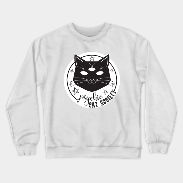 Psychic Cat Society Crewneck Sweatshirt by dragonstarart